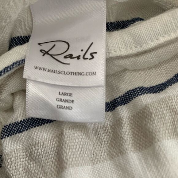 Rails Rowen Coco Stripe Linen Jacket Large - Picture 6 of 10